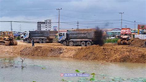 Great Work Fill Up Land Process By Heavy Machinery Dump Truck