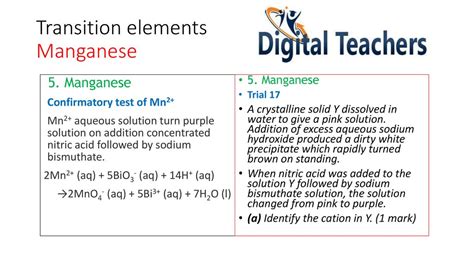 Transition Elements Manganese Ppt Download