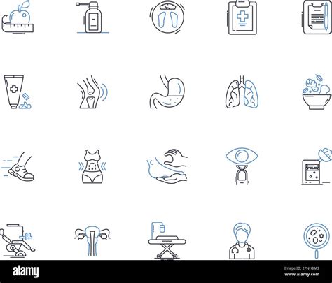 Chronic Disease Management Line Icons Collection Treatment Management