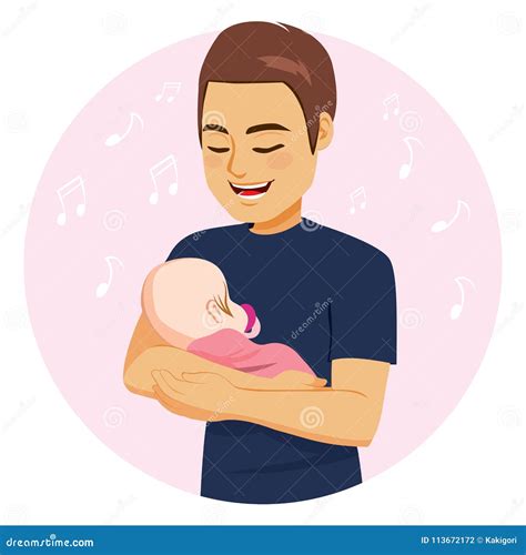 Dad Singing Baby Girl stock vector. Illustration of cheerful - 113672172