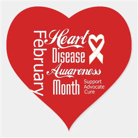 February Heart Disease Awareness Month Support Heart Sticker Zazzle