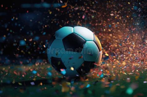 Soccer Ball, Celebration and Football Field. Stock Illustration ...