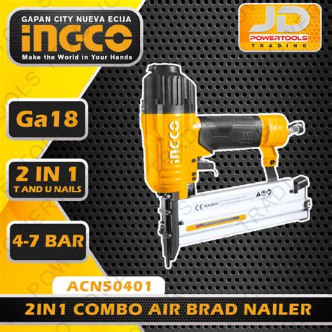 Ingco ACN50401 2 In 1 Combo Air Brad Nailer Gun Ga18 Lazada PH