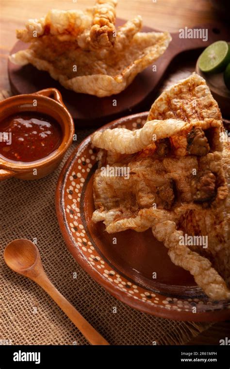 Chicharron Crispy Fried Pork Rind Are Pieces Of Aired And Fried Pork