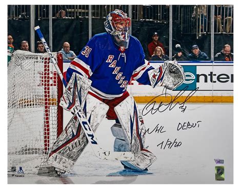 Igor Shesterkin Signed Rangers 16x20 Photo Inscribed NHL Debut 7 7 20