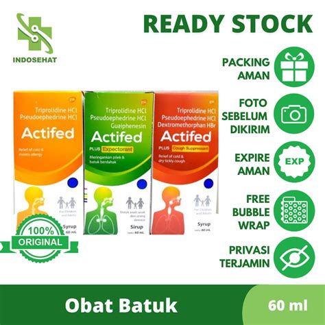 Jual Actifed Per Botol 60 Ml Hijaumerahkuning Obat Batuk Flu