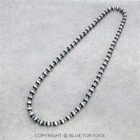 Navajo Style Pearl Bead Necklace Bluetortoisewholesale