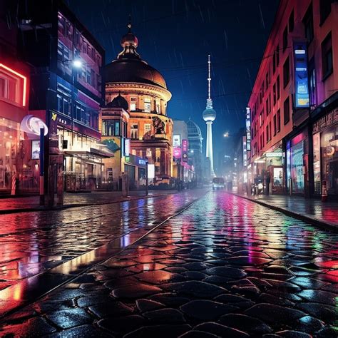 Premium Ai Image Nightlife Of Berlin Where The City Lights Blur Into