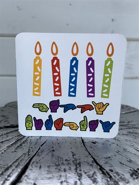 Sign Language Birthday Card / ASL Happy Birthday Card / Sign - Etsy