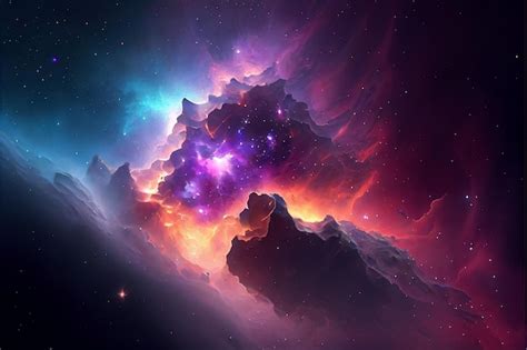 Neon Nebula In Space