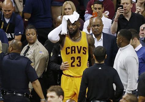 Watch Lebron James Tumble Into Camera Suffer Nasty Cut On His Head In