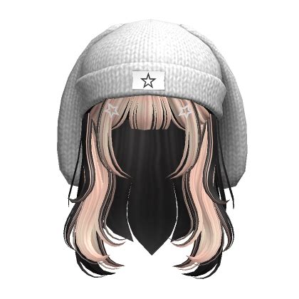 Two Tone Grunge Hair W Bunny Beanie In Blonde Roblox