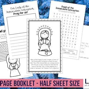 Feast Of The Immaculate Conception Printable Activity Booklet For