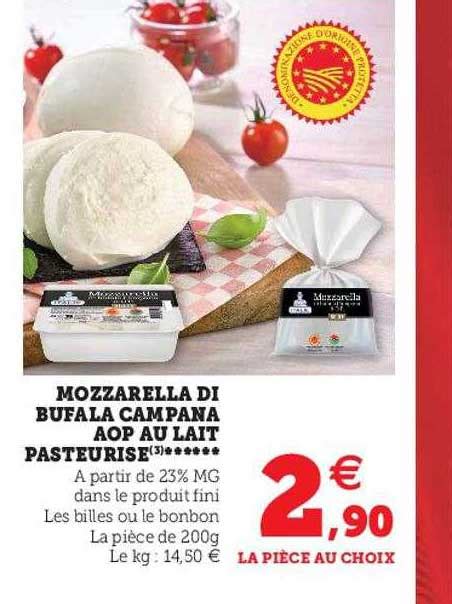 Promo Mozzarella Di Bufala Campana Aop Au Lait Pasteurisé chez U