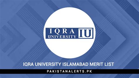 Iqra University Islamabad Merit List 2024