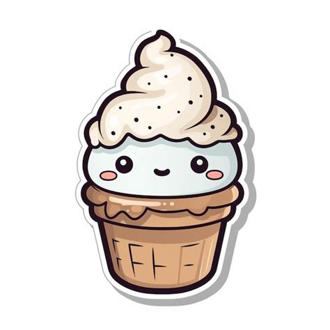 Premium Ai Image Cartoon Ice Cream Cone With A Face And A Smile On