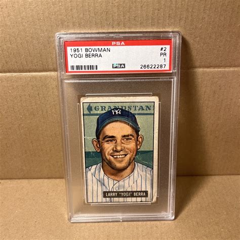 1951 Bowman Yogi Berra PSA 1 HOF 2 New York Yankees Vintage Baseball