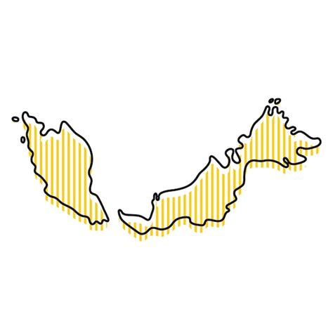 Premium Vector Stylized Simple Outline Map Of Malaysia Icon