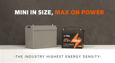 LiTime 12V 100Ah Mini The Industrys Highest Energy Density LiFePO4