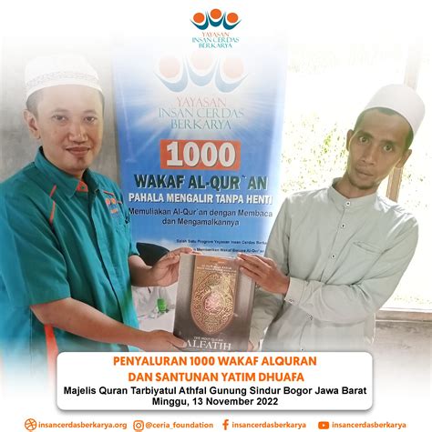 Wakaf Al Quran Dan Santunan Yatim Dhuafa Majelis Quran Tarbiyatul