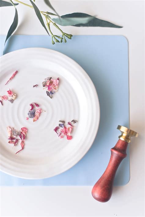 Diy Vellum Wax Seals With Dried Flowers Tidewater And Tulle