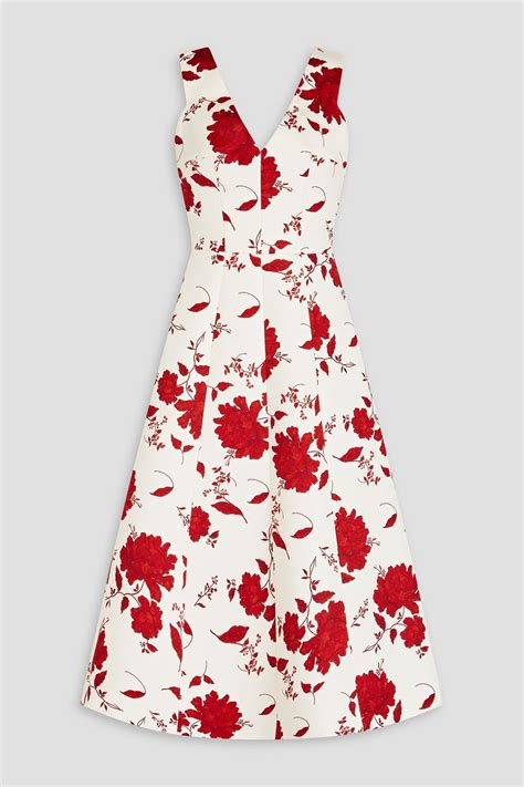 Emilia Wickstead Floral Print Faille Midi Dress The Outnet