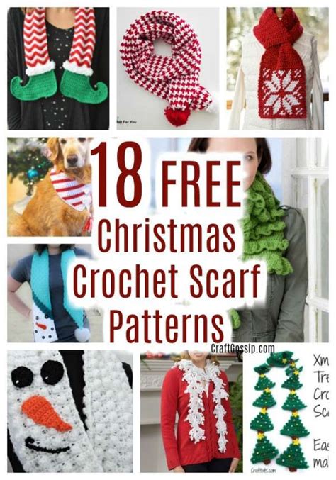 18 Free Christmas Crochet Scarf Patterns To Make As Gifts – Crochet | Christmas crochet patterns ...