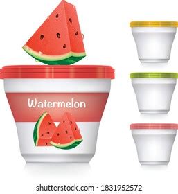 Watermelon Flavored Ice Cream Cup Design Stock Vector Royalty Free