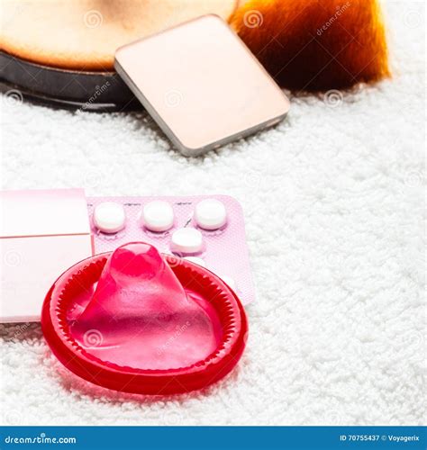 Pills Condom And Cosmetics Stock Image Image Of Health