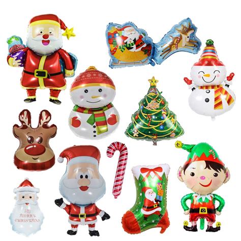 Christmas Themed Aluminum Balloons Santa Claus Ballon Snowman Xmas Elk