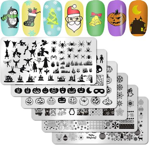 Amazon Danneasy Pieces Halloween Christmas Nail Stamping Plate