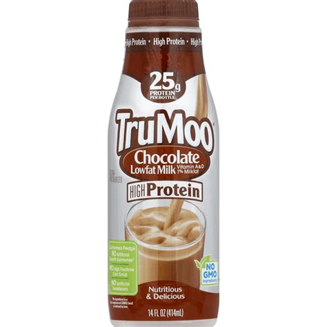 TruMoo High Protein 1 Low Fat Chocolate Milk 14 Fl Oz Milk Cream