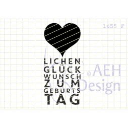 Aeh Design Gummistempel F Herzlichen Gl Ckwunsch Zum Geburtstag