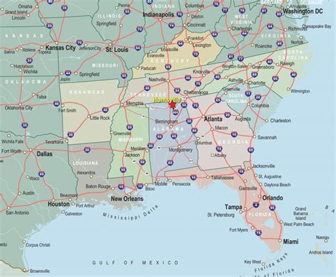 Us Map Southeast Printable Southeast Us Political Map Awesome ...