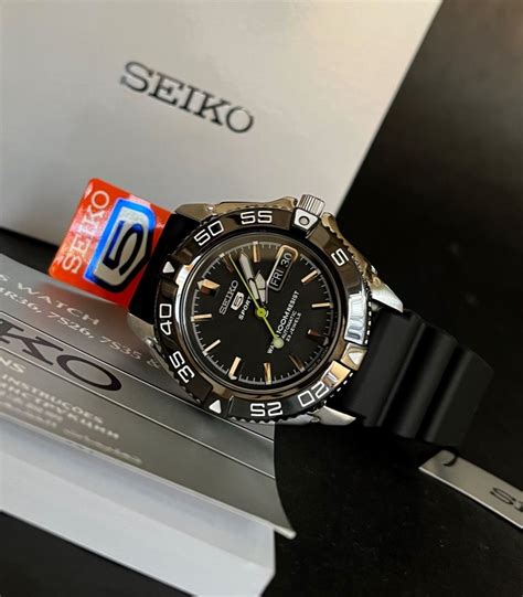 Bnew Authentic Seiko Snzb J Sports Automatic Black Dial Black