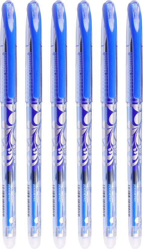 Uitwisbare Pennen 6 Stuks Blauw Inclusief 6 Refill Uitwisbare Pen