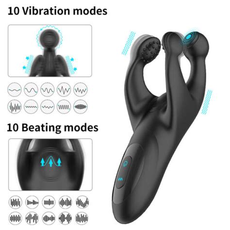 Vibrating Penis Testicle Massager Balls Stretcher Male Masturbator Sex