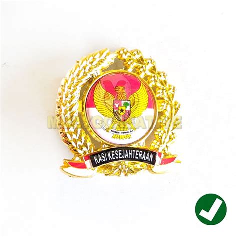 Pin Kasi Lencana Kasi Garuda Padi Dan Kapas Atribut Perangkat Desa