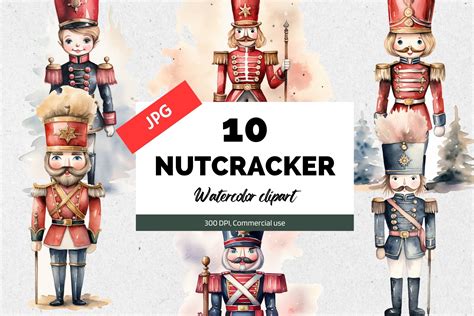 Watercolor Nutcracker Clipart JPG Graphic by KiwiCakeStudio · Creative ...