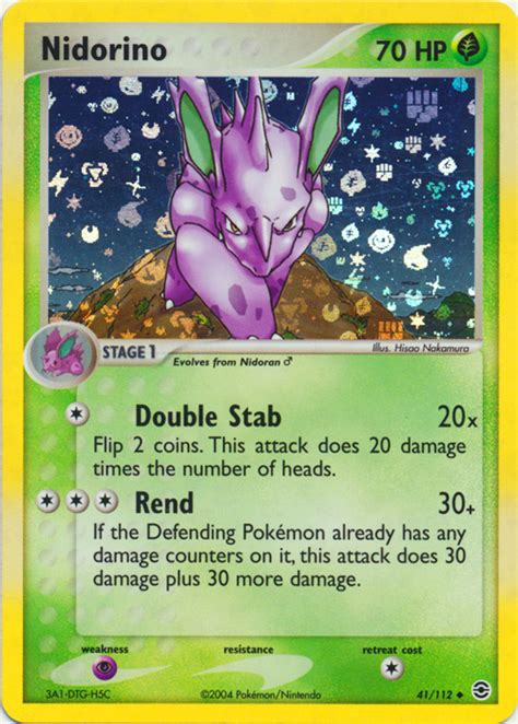 Pokémon EX FireRed LeafGreen Card 041 Nidorino Parallel Reverse Holo