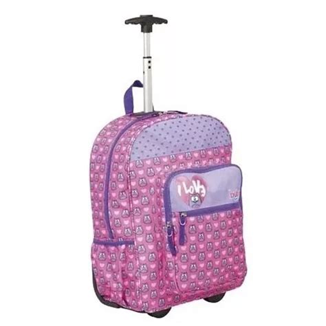 Mochila Infantil Escolar Corujinha Bubu Rodinhas Tam Grande Sestini