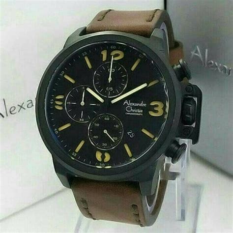 Jual Jam Tangan Pria Alexander Christie Ac Kulit Coklt Original Di