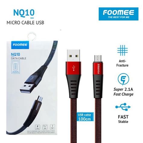 Jual Kabel Data Foomee NQ10 Micro USB 2 1A Fast Charging Anti Fracture