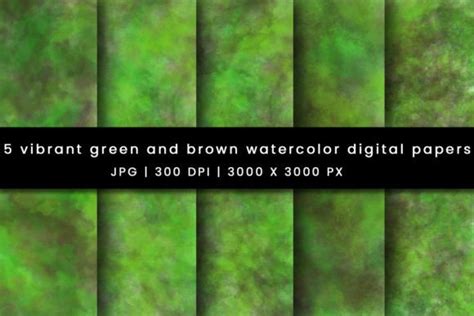 Vibrant Green And Brown Digital Papers Graphic By Pugazh Logan