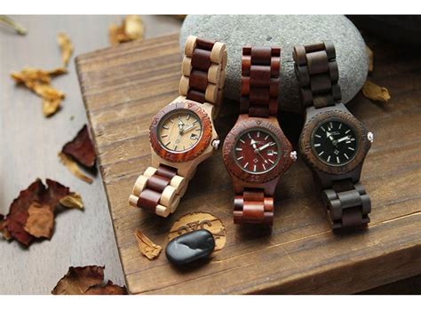 Handmade Womens Wood Watch Two Tone Sandalwood Quartz Watch