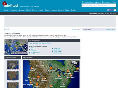 Intellicast Interactive Radar And Satellite Weather Map Map