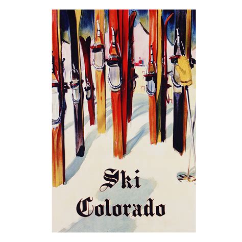 Ski Colorado Vintage Travel Poster 17 H X 11 W X 01 D Vintage Poster Society Touch Of