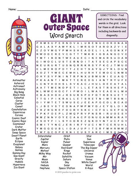 Astronaut Word Search
