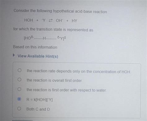 [answered] Consider The Following Hypothetical Acid Base Reaction Hoh Kunduz