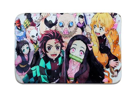 Roffatide Anime Demon Slayer Rectangular Area Rug Nezuko Tanjirou Door